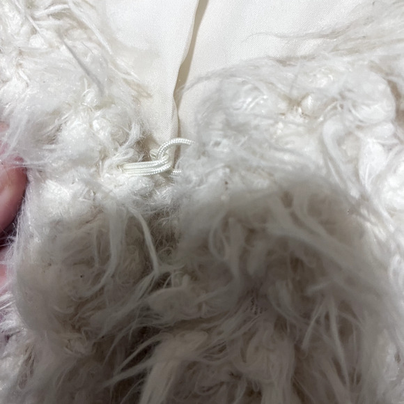 Two by Vince Camuto Womens Faux Fur Vest Size L Mob Wife Cream Ivory - Picture 4 of 8